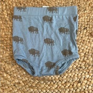 kate quinn Blue Shorts with Brown Buffalo Print